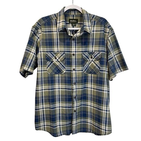 EDDIE BAUER Men’s Plaid Button Down Shirt Size Large - Picture 1 of 4